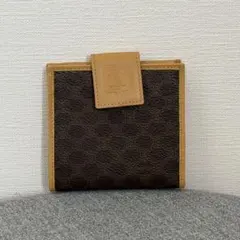 セリーヌ マカダム柄 折り財布 ウォレット 札入れ小銭入れ ブラウン系mm352