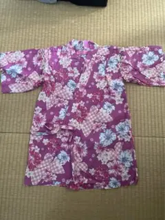 紫色花柄甚平130cm