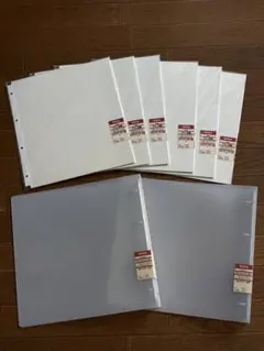無印良品 A4ワイド 4穴 アルバムバインダー 2冊 & フリー台紙 6袋セットのサムネイル