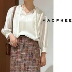 MACPHEEマカフィー★ポリステルウールボイルボウタイブラウス