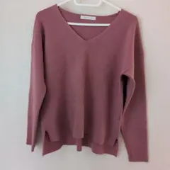LOWRYS FARM ピンク Vネック ニット M