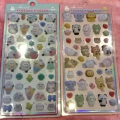 フロッキーシール 2シートセット 動物・食べ物モチーフ