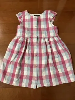 BeBe チェック柄 半袖ワンピース 110