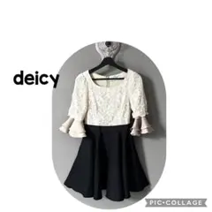 deicy レース切替お袖フリル　フレアワンピース　日本製のサムネイル