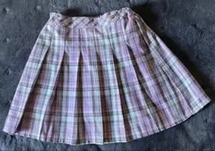 美品★130 エニィファムキッズ　チェックプリーツスカパン