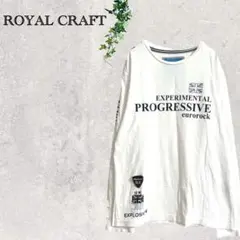 1649 ロイヤルクラフト　メンズ　トップス　ロンT 長袖　刺繍　白　春服のサムネイル