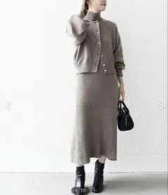 カーディガン+リブワンピースセットアップ＊SHIPS