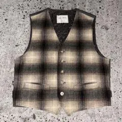 【レア】ベスト 異素材 オンブレチェック used VINTAGE Mサイズ