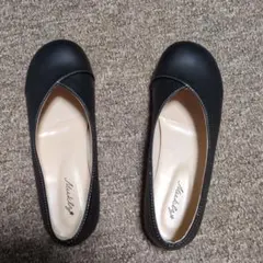 ブラック フラットシューズ 24.5cm