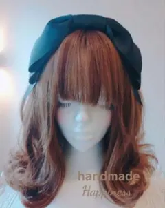 【B-3・36・黒】ビッグリボン・カチューシャ(キッズ・大人用)