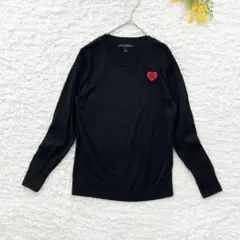 バナナリパブリック　刺繍ロゴニット　S 薄手　黒　シンプル　綿100%