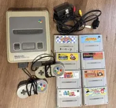 スーパーファミコン本体とソフト8本 マリオカート