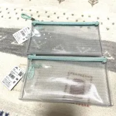 Kept クリアペンケース　グレイッシュグリーン
