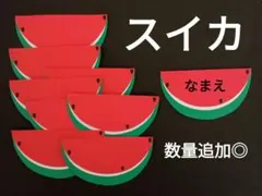 オーダー◎　スイカ④　夏　名札　製作　壁面　保育園　幼稚園　メッセージカード
