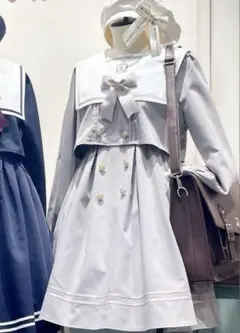 超美品　Amavel セーラー襟ロングワンピース abad44a8298b1bb9f975fc53154125