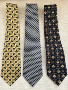 ネクタイ3本セット 幾何学模様 花柄