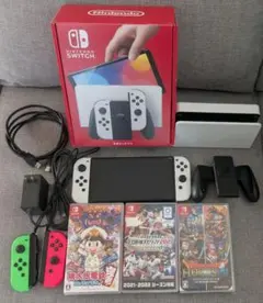 Nintendo Switch 有機ELホワイト 本体＆ソフト3＆リモコンセット