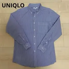 UNIQLO ボタンダウンシャツ XL 青白ストライプ