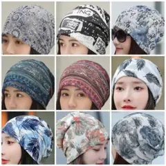 【選べる2枚セット】ターバン　医療用帽子　ヘアバンド　ネックウォーマー　薄手