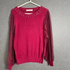 【MAJESTIC LEGON】ワインレッド ニットセーター M フェミニンのサムネイル