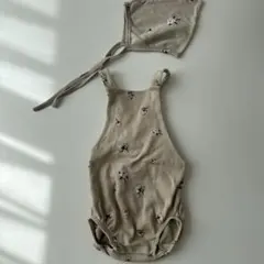 オーガニックズー コットン柄ロンパース