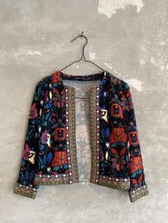 SHEIN ノーカラージャケット 総柄 エスニック XSのサムネイル