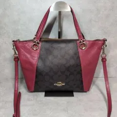 コーチ COACH ハンドバッグ ホーボー レザー ミア 2way トリコロール COACホーボー レザー ミア 2way トリカラー(ピンク白黒) - メルカリ