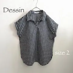 Dessin デッサン ギンガムチェック シャツ フレンチスリーブ ブラウスのサムネイル