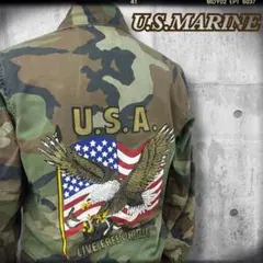M■ U.S. MARINE リメイク ウッドランドカモ柄 ミリタリージャケットのサムネイル