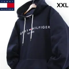 USA限定◇トミーヒルフィガー◇高品質刺繍パーカー◇NAVY/TT7XXL