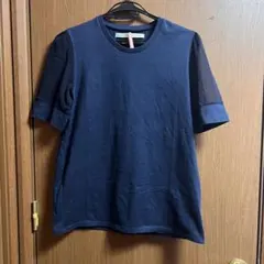 JOHN LAWRENCE SULLIVAN 袖シアーTシャツ ネイビーのサムネイル