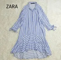 ZARA ストライプワンピース　膝丈ワンピース シャツワンピース