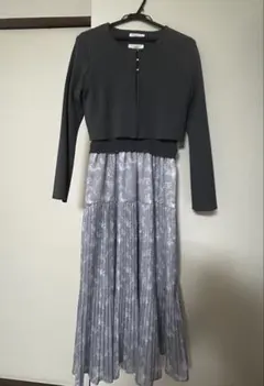 indexツインセット（カーディガン×ニットドッキングワンピース）