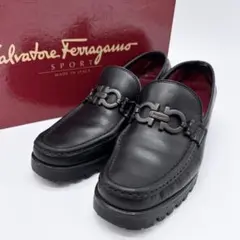 Ferragamo フェラガモ ガンチーニ ヒールローファー ブラック