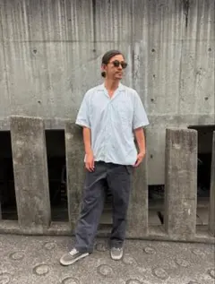 WAX Stripe open shirts グリーンLサイズのサムネイル