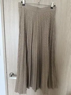 ZARA プリーツスカート ベージュ・ブラウンチェック EUR 5