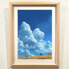 風景画 青空と緑の木々 油絵 絵画 送料込み - メルカリ