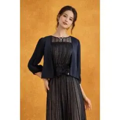 DRESS PLUS レディース ジャケット Vネック ノーカラー ショート S