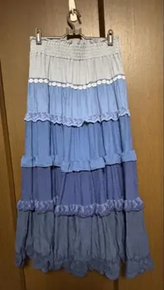 axes femme フレアスカート グラデーション 青