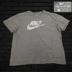 ナイキ USA古着 ロゴTシャツ XXL グレー スウッシュ ビッグロゴ 半袖
