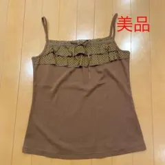 ピンクハウス、ブラウン、ドット柄キャミソールのサムネイル