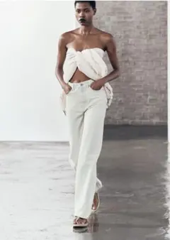 ZW COLLECTION WIDE-LEG ハイライズデニムパンツ