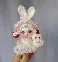 「63番」 ポップマート スカルパンダ ぬいぐるみ 着せ替え服 猫抱きうさぎ