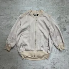 ブルゾン 薄手 XS ベージュ ジップアップ 韓国製