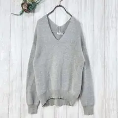 ☆アーヴェヴェスタンダード (S) 長袖 ニット グレー Vネック ラメ 春