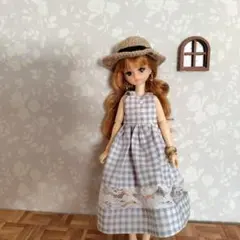 22センチドール服 シャツワンピース&ショルダーバッグ 2点セット