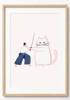 ＜侍と猫の稽古＞ 現代アート