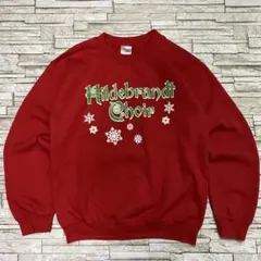 00s GILDAN スウェット 雪 英字ロゴ クリスマス レッド USA古着