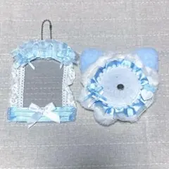 サンキューマート　硬質トレカケース　缶バッジ用ロゼット　水色