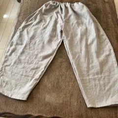 手作りリネンのバルーンパンツ　イージーパンツゆったり